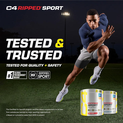 Cellucor C4 Ripped Sport Pre Workout Powder, Sugar Free Energy Supplement for Men & Women, Fruit Punch, 30 Servings