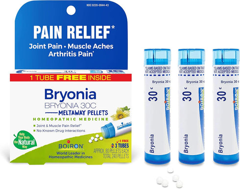 Boiron Bryonia 30C Homeopathic Medicine for Joint Pain, Muscle Aches, Arthritis Pain, 80 Count (Pack of 3)