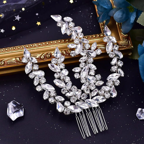 Wedding Hair Comb, Rhinestone Bridal Headpiece, Sparkling Hair Accessories for Women and Girls