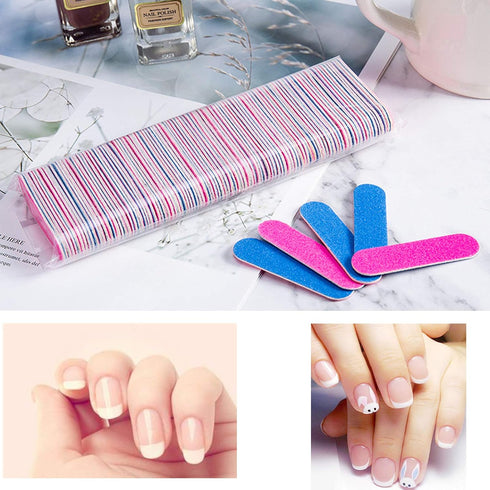 Mini Nail Files Bulk, 100 Pack Disposable Double Sided Emery Boards for Manicure Pedicure