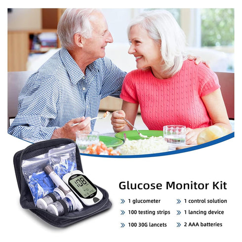 Metene TD-4116 Blood Glucose Monitor Kit with 100 Glucometer Strips, 100 Lancets, and Control Solution