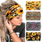 Huachi 4 Packs Boho Headbands for Women: Wide Sunflower Thick Elastic Hairbands for Sport Yoga