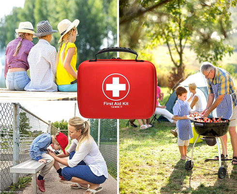 Compact First Aid Kit (228pcs) for Family Emergency Care, Waterproof EVA Case, Ideal for Car, Home, Camping