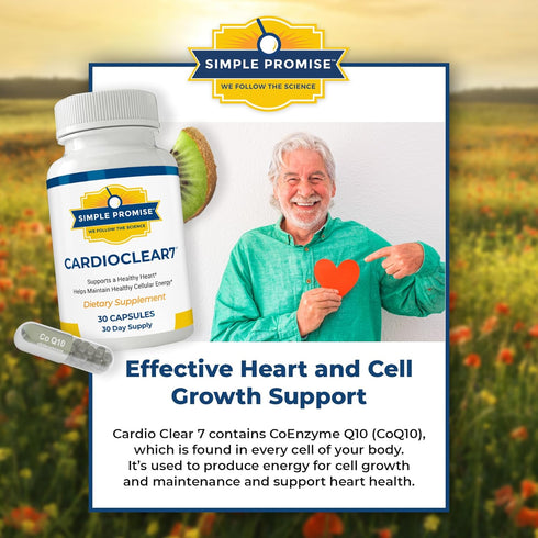 Cardio Clear 7 - Heart Health Supplements with CoQ 10 - Maintain Cellular Energy, 30 Day Supply