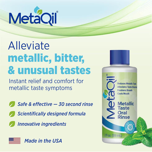 Oral Rinse for Metallic and Bitter Taste Disorders, Travel-Friendly Bottle, 1 Count