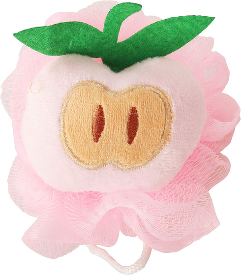 Rocutus 4pcs Child Bath Shower Sponge Pouf Loofahs, Cute Bath Flower with Hooks for Travel