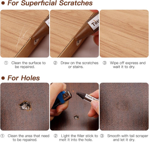 SEISSO Wood Filler Stick - 18 Colors for Furniture Scratch Repair, Perfect for Hardwood Floors & Tables
