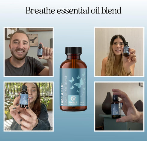 Breathe Blend Essential Oil for Diffuser - Invigorating Breathe Essential Oil Blend with Eucalyptus Peppermint Tea Tree and Mint Essential Oils for Diffusers for Home and Shower Aromatherapy 2oz