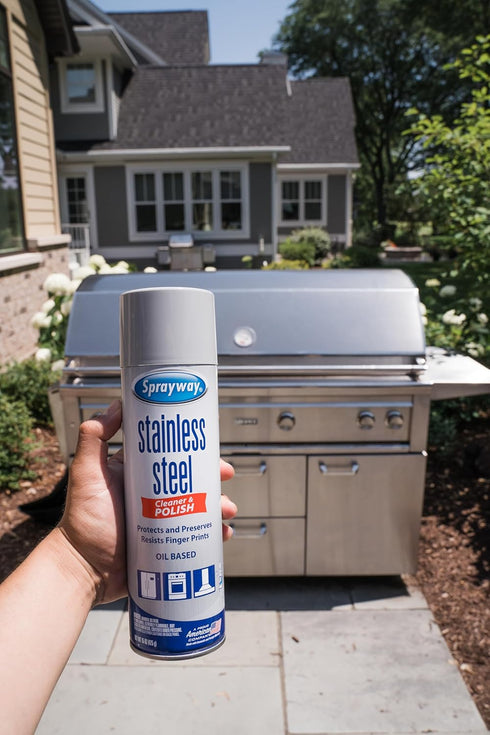 SW841R 15 Oz. Sprayway Oil-based Stainless Steel Cleaner and Polish, Protects and Preserves, Resists Streaks and Finger