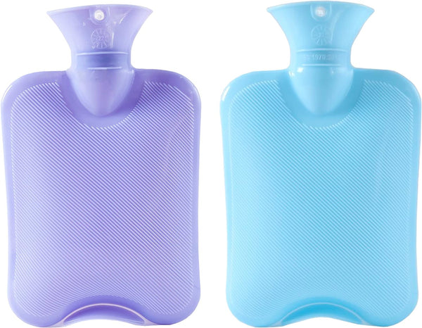 Hot Water Bottles, 2 Pack, 2L Thickened Leakproof Hot Water Bag for Pain Relief, Cute Hand Feet Warmer, Cold and Hot