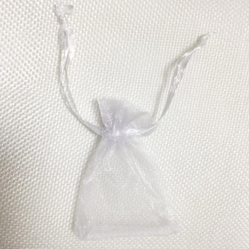 ATCG 100pcs Mini Organza Bags with Drawstring for Jewelry Pieces, Wedding Favors, White