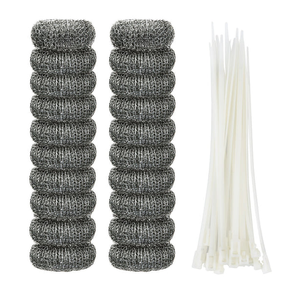 Shappy 20 Pieces Lint Traps for Washing Machine Drain Hose Filter - Stainless Steel Snare with Cable Ties