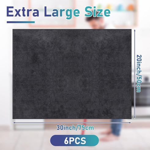 6 Pcs Extra Large Microfiber Cleaning Cloth 30" x 20" Washable Reusable Microfiber Towel Streak Free Lint Free Cloth for Cleaning Home Glass Office Window Bathrooms (Gray) by Newwiee