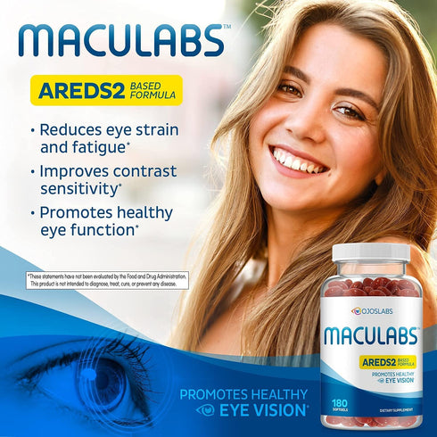 Eye Vitamins - AREDS 2 Formula with Lutein & Zeaxanthin for Macular Health - Vision Supplements for Adults, 180 Softgels