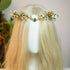 MOSTORY Gold Flower Moon Headpiece, Handmade Fairy Floral Crown Woodland Elf Headband for Cosplay
