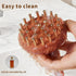 QZAVIRE 29-Teeth Copper Copper Head Massage Comb for Body and Scalp, Brass Body Massage Brush Rosewood Handle Body