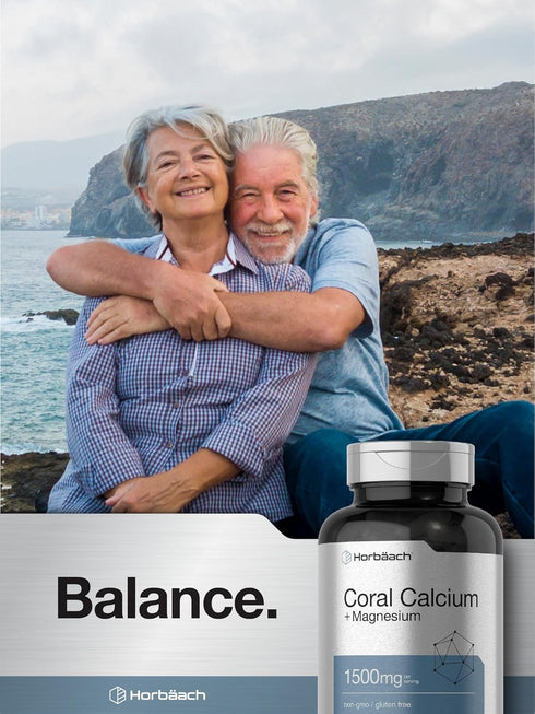 Horbaeach Coral Calcium, 1500mg, 150 Capsules, Plus Magnesium, Non-GMO, Gluten Free Supplement