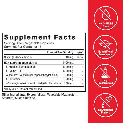 Force Factor Prime HGH Supplement for Men, 75 Capsules, Clinically Studied AlphaSize for Performance