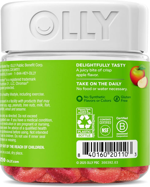 Gummy B12, 30 Count OLLY Metabolism Rings, Apple Cider Vinegar, Vitamin Chromium, Energy and Digestive Health, Chewable