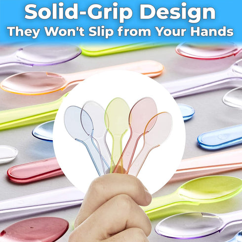 500ct Extra Sturdy BPA Free Plastic Tasting Spoons for Ice Cream, Sauces, Appetizers, Great for Events