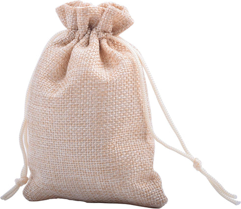 Sansam 50pcs 2.8X3.60 Inch Drawstring Burlap Gift Bags, Small Jute Jewelry Pouches for Christmas, Wedding, Party