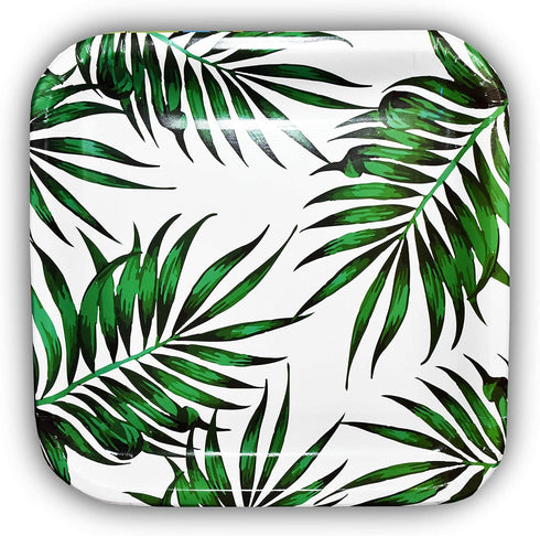 SOLAS Paper Palm Leaf Plates - Fully Compostable Jungle Party Plates, Eco-Friendly, Pack of 20, 9 Inch
