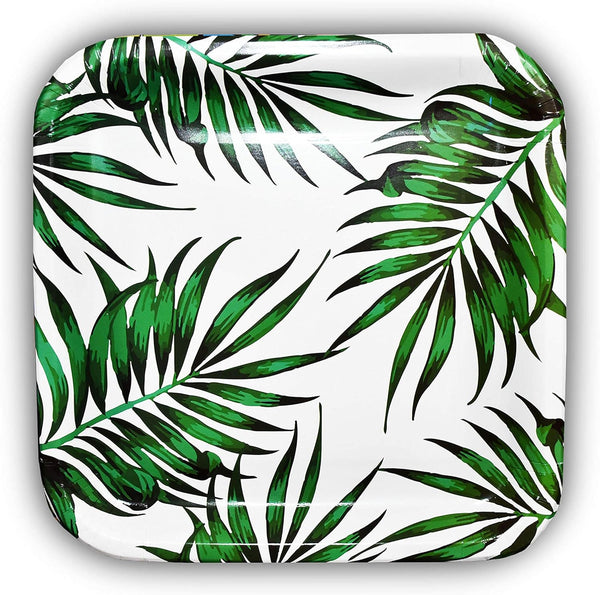 SOLAS Paper Palm Leaf Plates - Fully Compostable Jungle Party Plates, Eco-Friendly, Pack of 20, 9 Inch