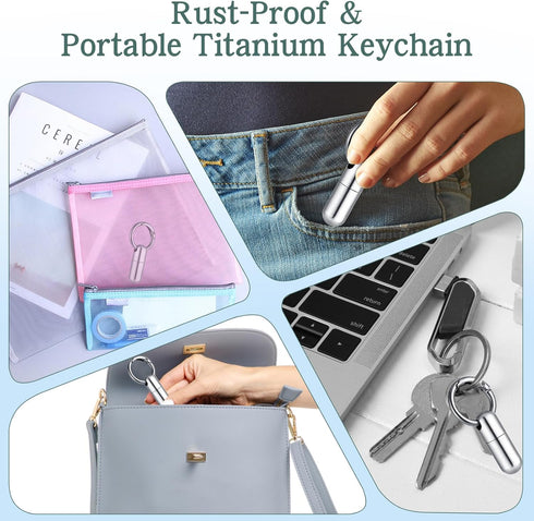 Qianyu 2 PCS Small Pill Case Micro Keychain Pill Holder Portable Waterproof Container Tiny Pocket Medicine Organizer
