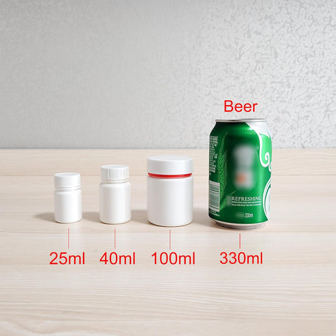 Empty Plastic Pill Bottle Organizer, Medicine Bottle with Caps (40ml) for Vitamins and Chemicals