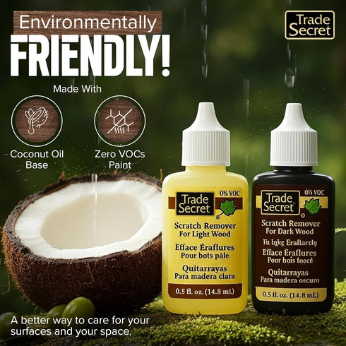 Set (2x 0.5 oz), Trade Secret Scratch Remover Mini Pro Restore & Conceal Small Scratches on Dark & Light Wood Furniture