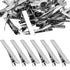 Silver Metal Alligator Hair Clips - 100 Pcs Flat Top with Teeth, 55mm, Hairdressing Salon Hairpins