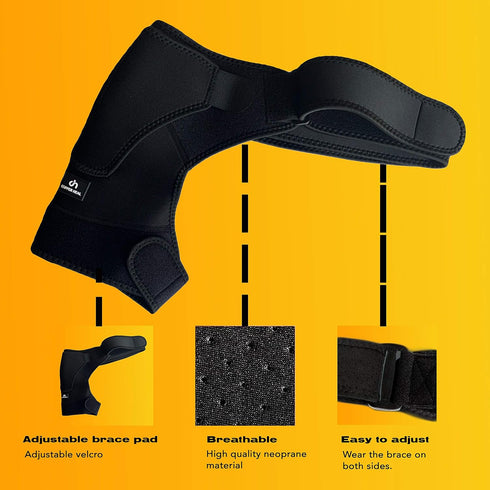 COPPER HEAL Shoulder Adjustable Clamp Compression Sleeve for Men Women, Better Back Posture Support with Stability Pad