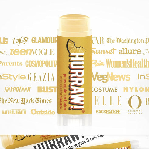 Hurraw! Pineapple Lip Balm, 3 Pack: Organic, Vegan, Gluten Free, 100% Natural Ingredients