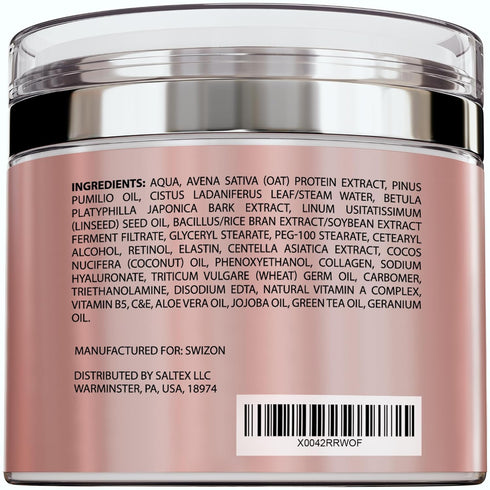 Retinol Collagen Face Cream - Anti-Aging Neck Cream - Day & Night Moisturizer for Women & Men - Hyaluronic Acid