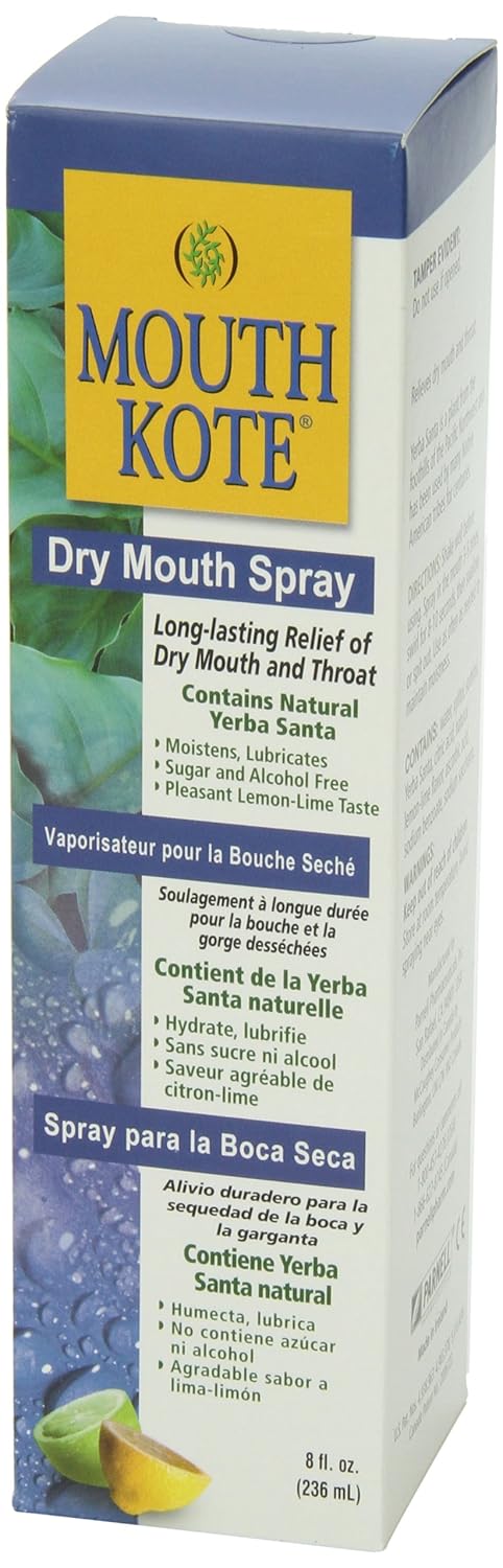 Mouth Kote Dry Mouth Spray, Oral Moisturizer with Yerba Santa, 8 Fluid Ounce