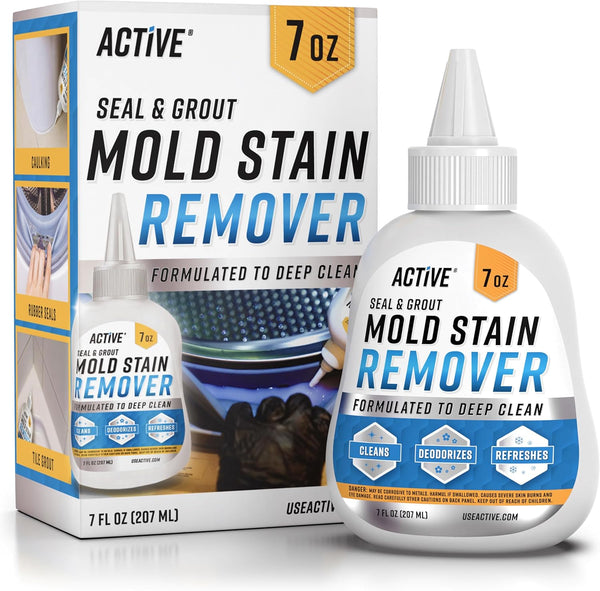 ACTIVE Mold Stain Remover Gel Cleaner - Heavy Duty Stain Cleaner for Front Loader Washing Machine Seal, 7 Fl Oz