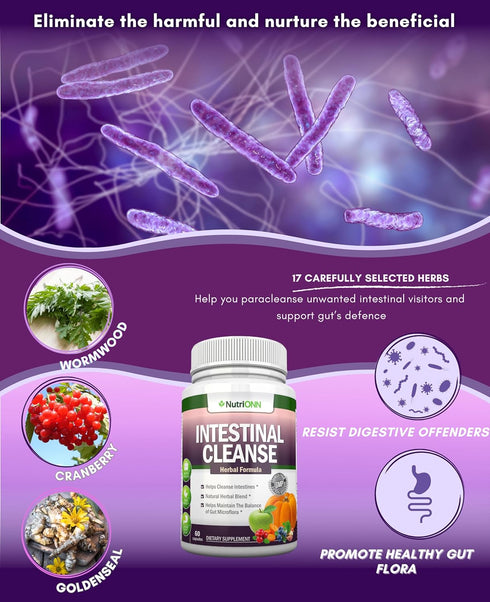 Intestinal Cleanse - All Natural Herbal Detox Formula - Full 10-Day Detox Program with 10 Natural Ingredients