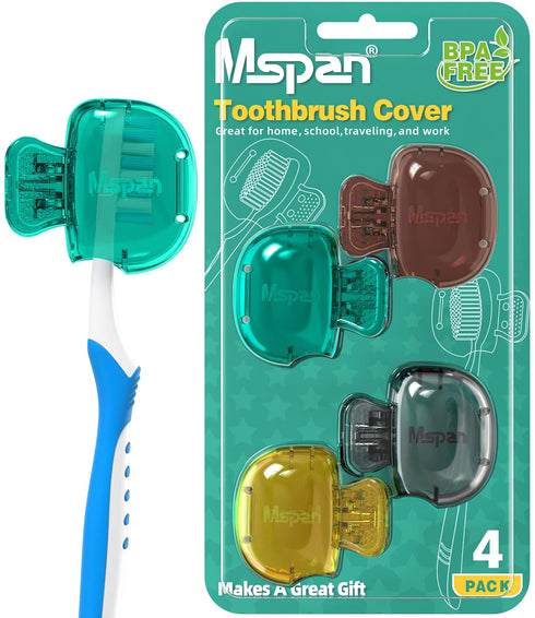 Mspan Toothbrush Protector Travel Cover, Cute Clip Case Bulk Guard for Kids Adults Oral Care Accessories