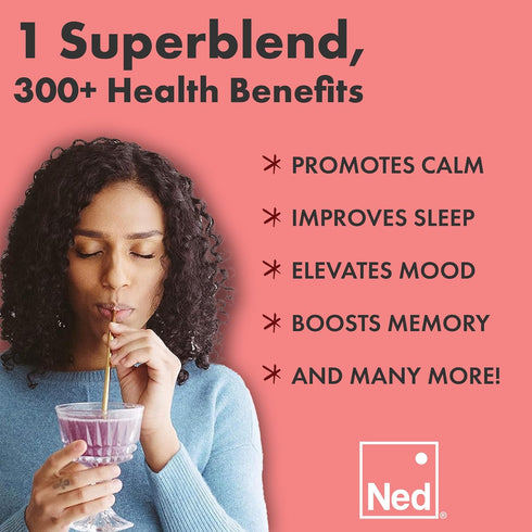 Ned - Melloe Magnesium Superblend - Magnesium Powder Supplement Drink Mix with Natural Magnesium Glycinate &