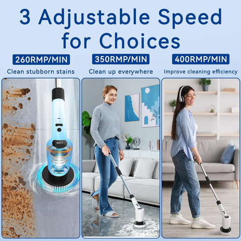 Kolagan Arm3 7 Electric Spin ScrubberUpgrade Electric Spin Cordless Tub and Tile Scrubber w/ Adjustable Extension Speed