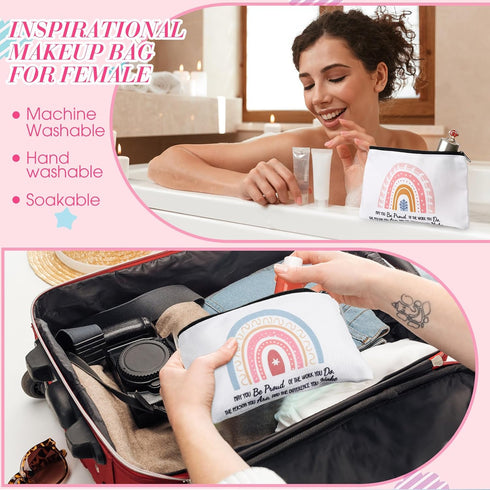 Reginary 20 Pieces Makeup Bag for Women, Roomy Zipper Toiletry Pouch, Travel Accessory Organizer, 7 x 4.3 Inches