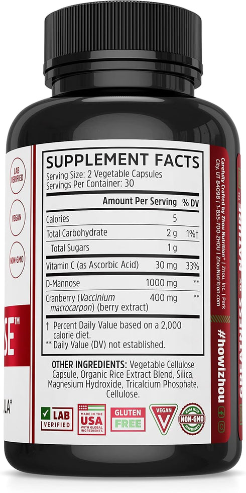 Zhou Nutrition Cran Defense, 60 Count Cranberry Concentrate Urinary Tract Formula
