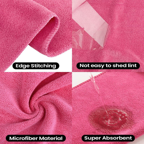 Muka 10 12 28 INCH Pcs Cleaning Towels, Microfiber Washcloth High Absorbent White Wipe Rags, x