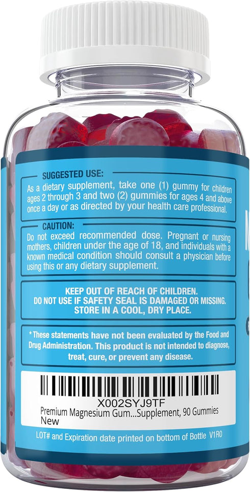 Purely Optimal Magnesium Citrate Gummies - 90 Gummies for Kids & Adults, Delicious Cherry Flavor for Sleep & Muscle