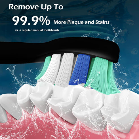 Electric Toothbrush Heads Compatible Sonicare Replacement Heads C2 C1 G2 W W2 4100 5100 6100, Fit Phillips Sonicare Replacement Brush Head, Black 8 Pack
