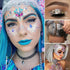 MEICOLY 50ml Clear White Body Glitter, Mardi Gras Face Glitter, Chunky Hair Sparkling Gel for Women