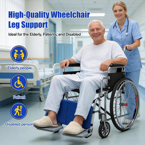 JZHLLA Wheelchair Leg Rest Pad High-Density Foam Leg Support with Adjustable Straps and PU Cover Lower Leg Stabilizer