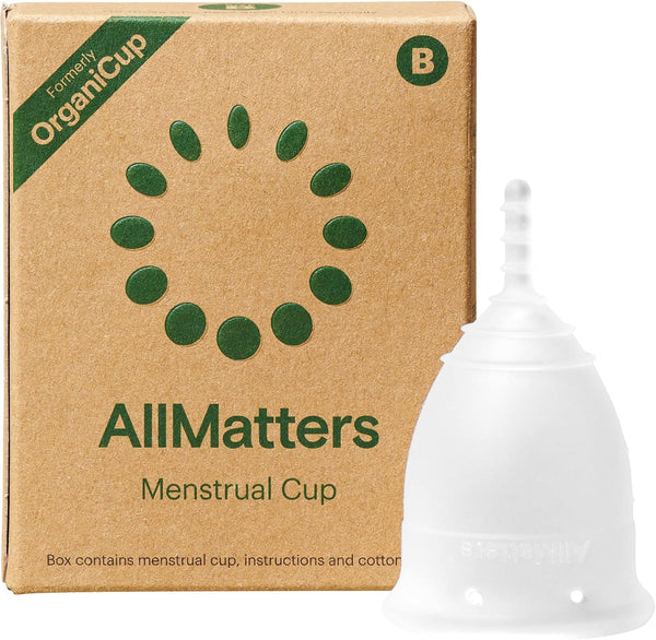 OrganiCup Menstrual Cup by AllMatters – Size B, Soft and Flexible, Superior to Pads & Tampons, Made in Germany.