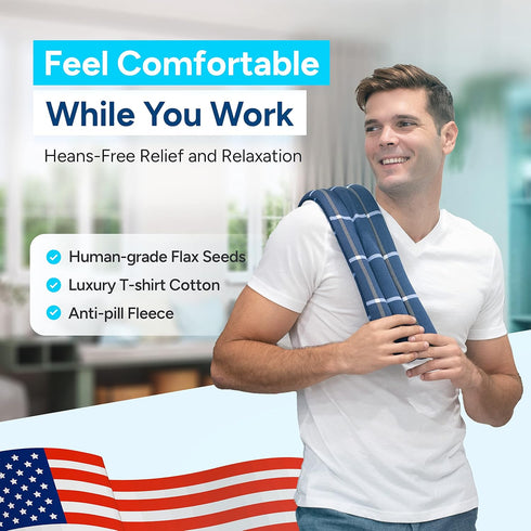 SunnyBay Microwave Heating Pad, Moist Hot or Cold Therapy Neck and Shoulder Wrap, 26x6 Inches, Ocean Blue