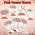 Janlaugh 100 Pcs Pink Western Cowgirl Spring Floral Napkins Paper Pink Boot Floral Party Decorations Paper Guest Towel